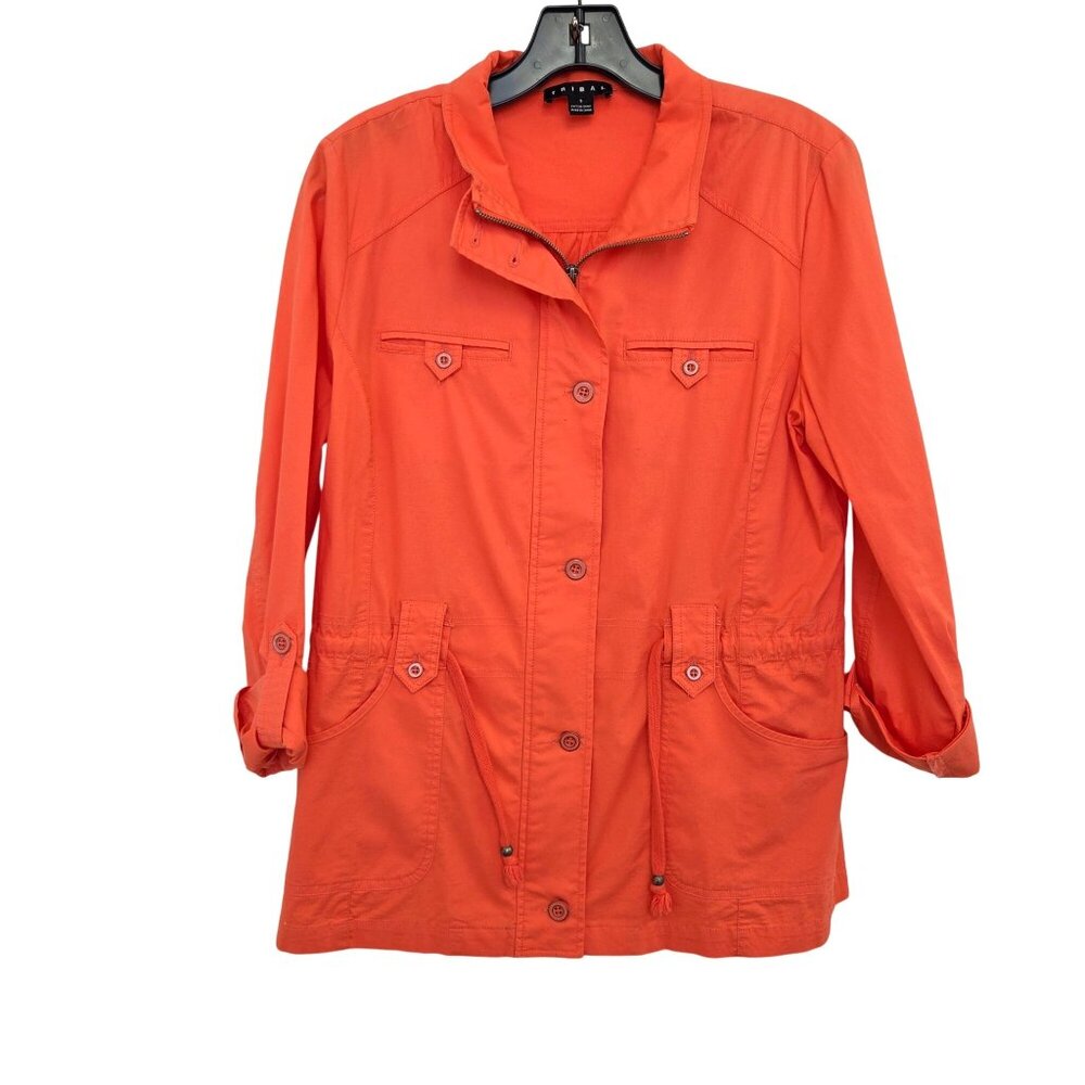 Tribal Womens Utility Jacket S Orange Cotton/Spandex 3991
